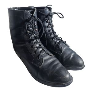 Regence Womens Size 10 B Black Leather Laces Ankle Fashion Boots Bootie